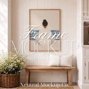 A2 Frame Mockup PSD, Large Frame Mockup A2, Entryway Wall Art Mockup, Neutral Poster Mockup, ISO A DIN Smart Object