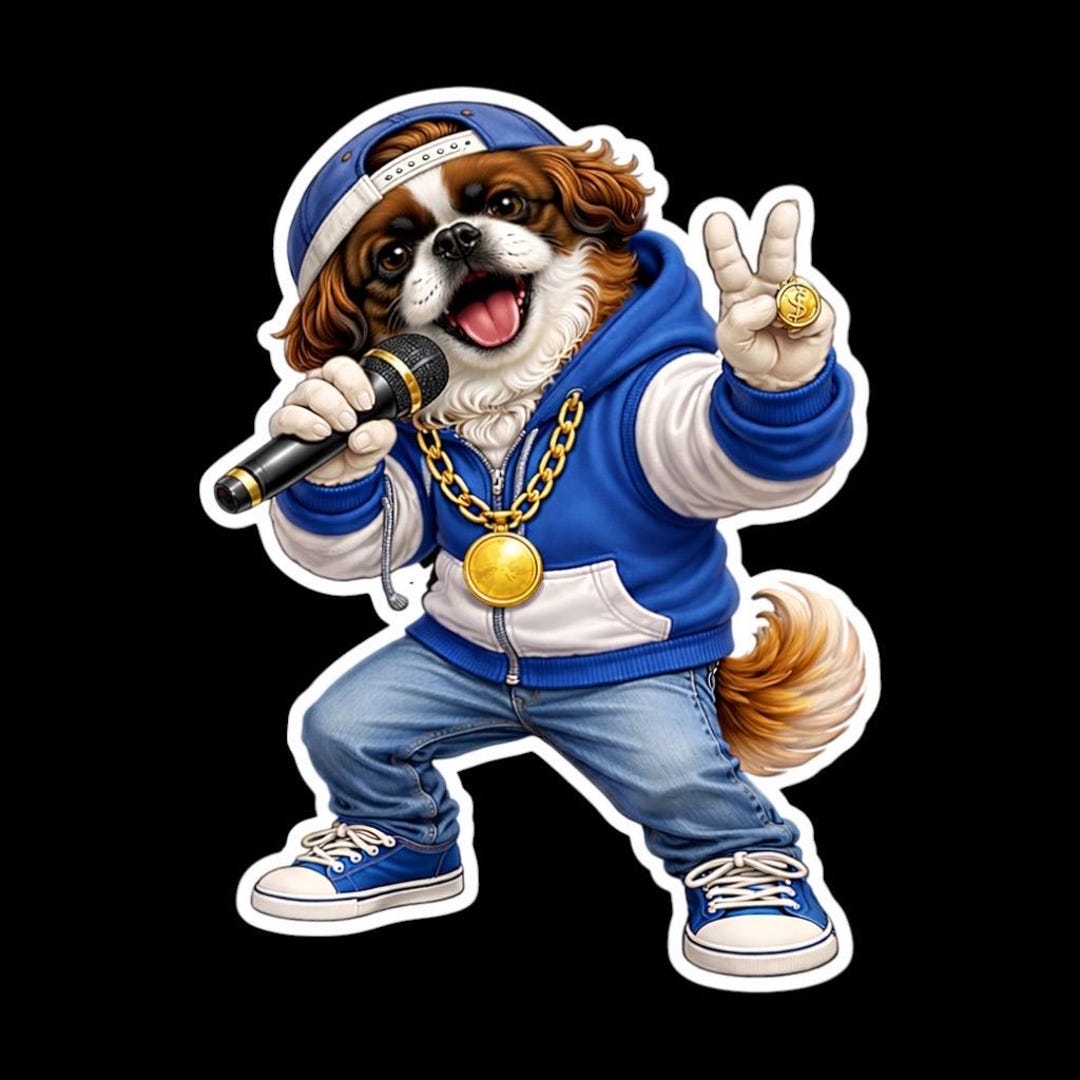 Pyppy Rapper Cute Puppy Rapper Musician Sticker Sheet | 9 Stickers per Sheet | Dog ...