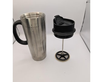 Starbucks 2003 Barista Stainless Steel 16 oz French Solo Coffee Press Travel Mug