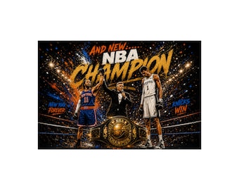 NBA Champion Poster | Basketball Cup Kunstwerk, Sport Wandkunst | New York Champs