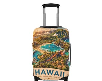 Funda para maleta con póster de viaje vintage de Hawái / Funda para maleta con el horizonte vintage de la ciudad de Nueva York / Protector de maleta