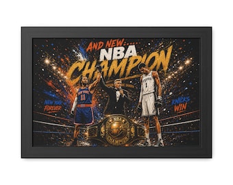 NBA Champion Poster Gerahmtes Poster | Basketball-Meisterschaftskunstwerk, Knicks-Feier