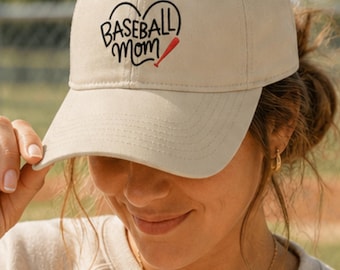 Gorra de béisbol para mamás, gorra de béisbol bordada, gorra para mamás para el día del partido, regalo para mamás deportistas, gorra para mamás de ligas menores
