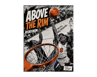 Póster de baloncesto Above the Rim / Póster de bellas artes, lámina de baloncesto de Nueva York / Lámina para pared