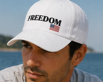 Gorra clásica de papá con la bandera estadounidense de la libertad / gorra patriótica / gorra Freedom de perfil bajo bordada / gorra para papá