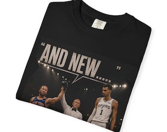 Boxen Ring Foto T-Shirt | Fight Night Graphic T-Shirt | Brunson-Wemby Gesicht Aus | Knicks T-Shirt