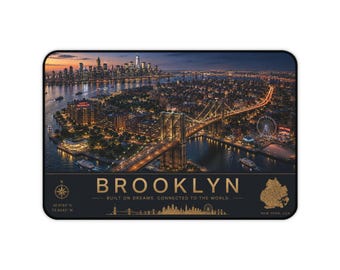 Alfombrilla de escritorio con el horizonte de Brooklyn de noche / Alfombrilla de escritorio con paisaje urbano