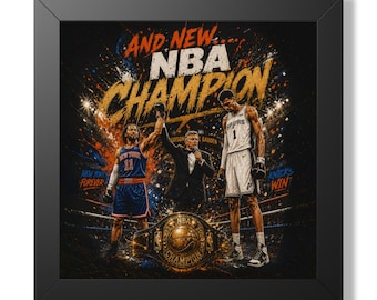NBA Champion Poster gerahmt | Basketball Cup Kunst