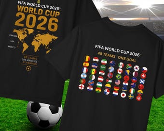 Camiseta del Mundial 2026 con las banderas de 48 equipos / Camiseta del torneo de fútbol