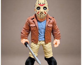 Figurka Jasona Voorheesa 30 cm | Kolekcjonerska figurka z horroru | Statua Camp Slasher | Figurka drukowana w 3D | Dekoracja pokoju z horrorem