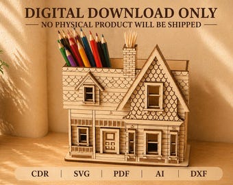 Pixar Up House potloodhouder \ DIY Home Office-inrichting - digitale download