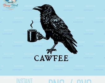 Cawfee PNG SVG Descarga instantánea Cuervo Café Cuervo PNG