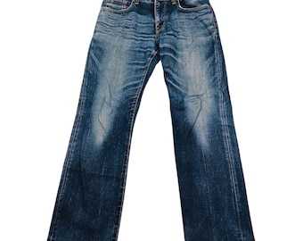 Japanese Brand Edwin Blue Trip Trashed Whiskering Design Jeans