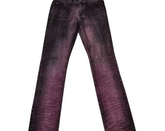Japanese Brand Lowbox Rare Colour Black Shadow Whiskering Jeans