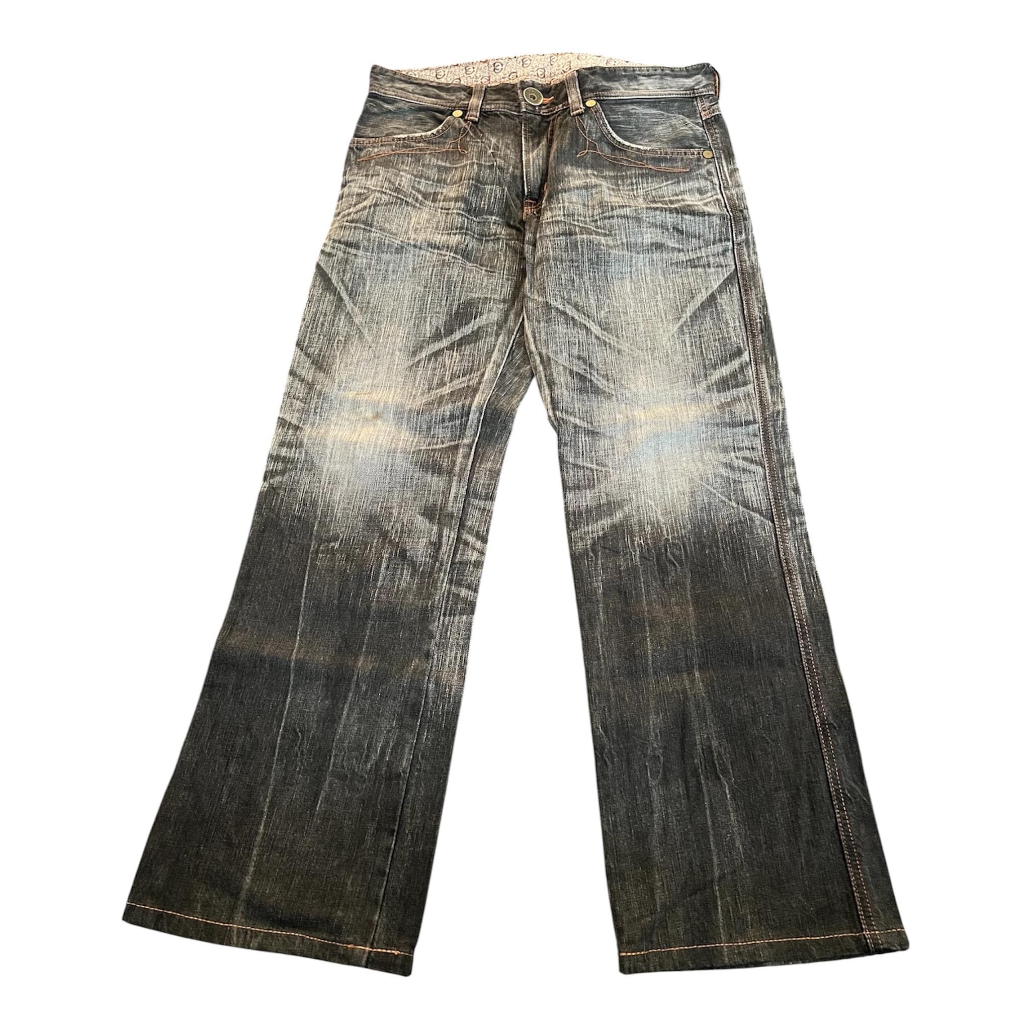 Edwin 503 Blue Trip Denim Jeans 36x32 Great Whiskers | EDWIN BLUE 