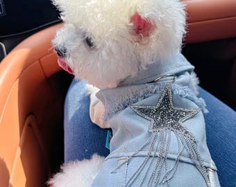Luxury Denim Dog Jacket – Chaqueta de Jean para Perros | Stylish Pet Outfit | Premium Fashion Dog Clothes | Limited Stock