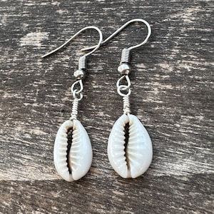Cowrie Shell Dangle Earrings Simple Jewelry Beach