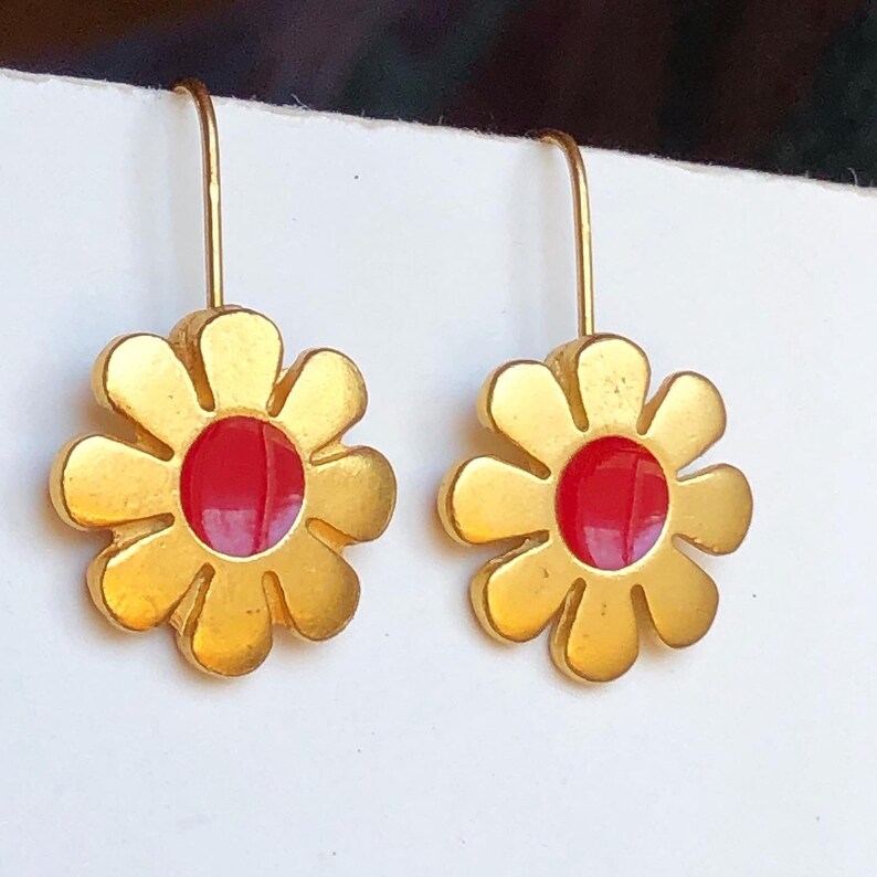 70s Vintage Daisy Earrings Flower Jewelry Etsy