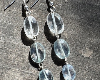 Vintage Topaz Dangle Earrings Gemstone Jewelry Ethical