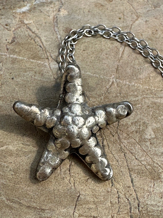 Starfish Necklace Sterling Silver Vintage Jewelry 
