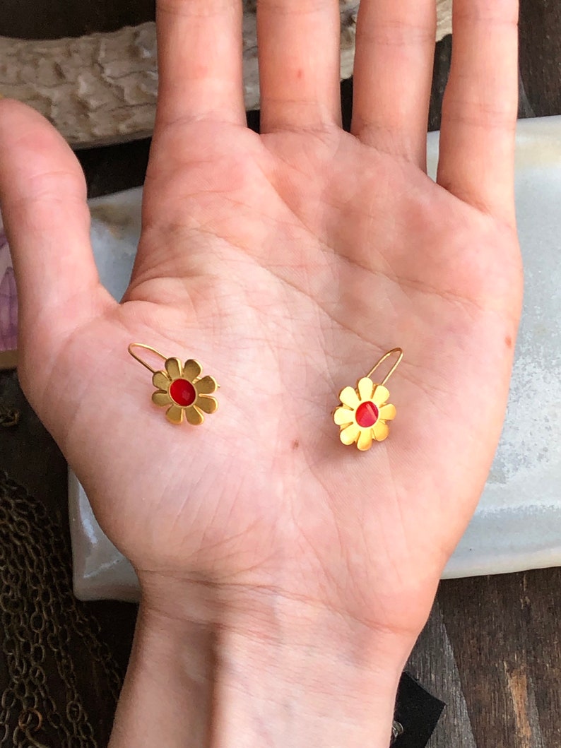 70s Vintage Daisy Earrings Flower Jewelry Etsy