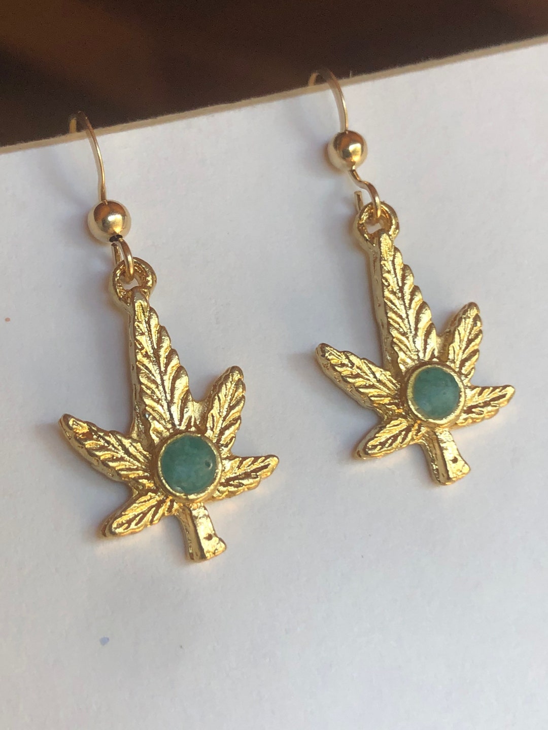Vintage 70s Cannabis Earrings Pot Leaf Weed Jewelry - Etsy
