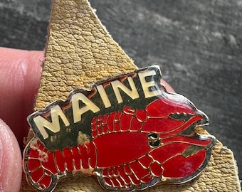 Vintage Maine Lobster Pin Enamel Jewelry Ocean
