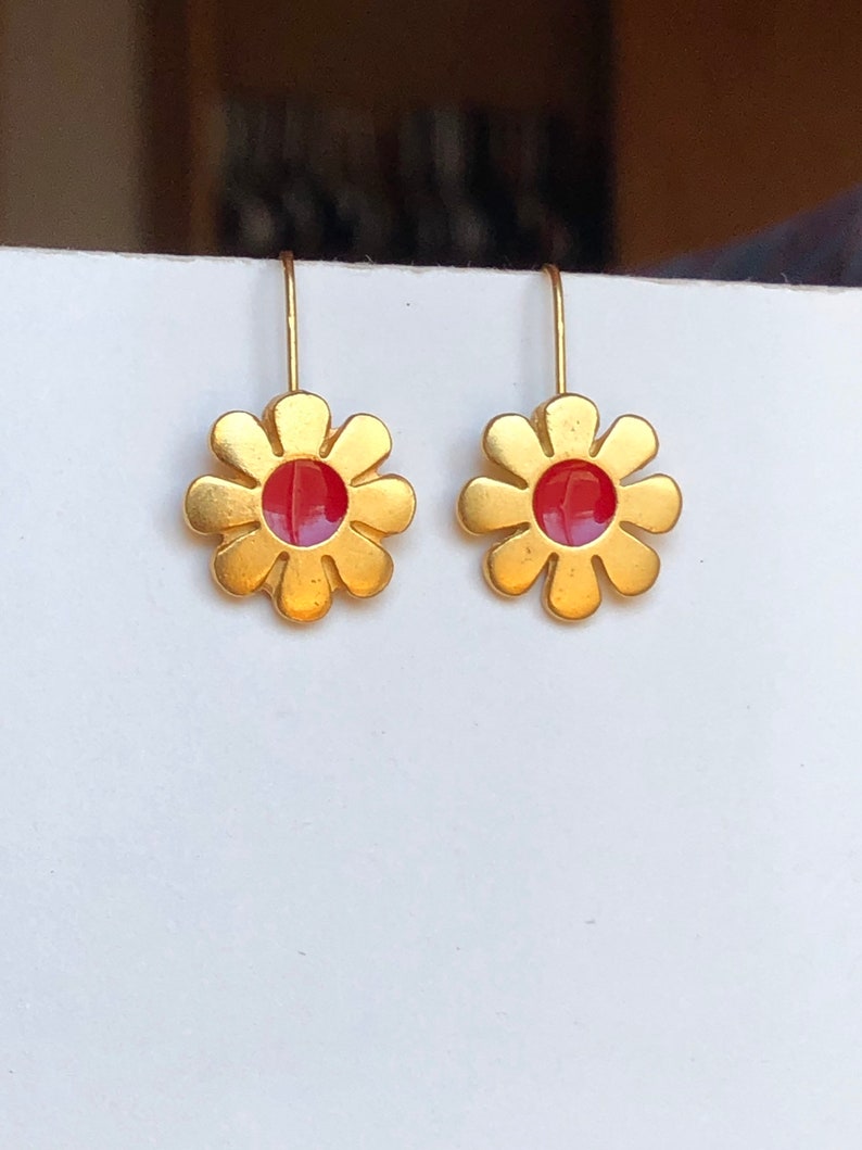 70s Vintage Daisy Earrings Flower Jewelry Etsy