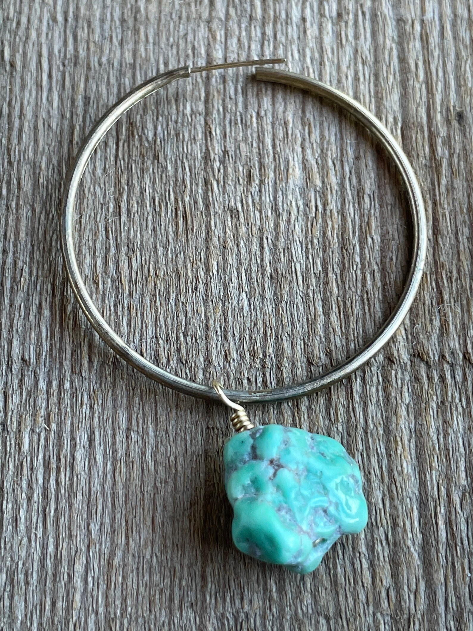 Genuine turquoise hoop earrings Clearance