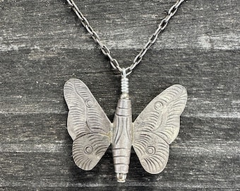 Vintage Butterfly Sterling Silver Chain Necklace Ethical Jewelry