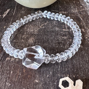 Clear Quartz Crystal Beaded Stretch Bracelet