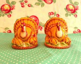 Vintage Ceramic Turkey Salt Pepper Shakers - Be Thankful Collection - Kmart