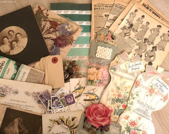 60 Piece Victorian Lady Junk Journal Packet - Craft Paper Kit