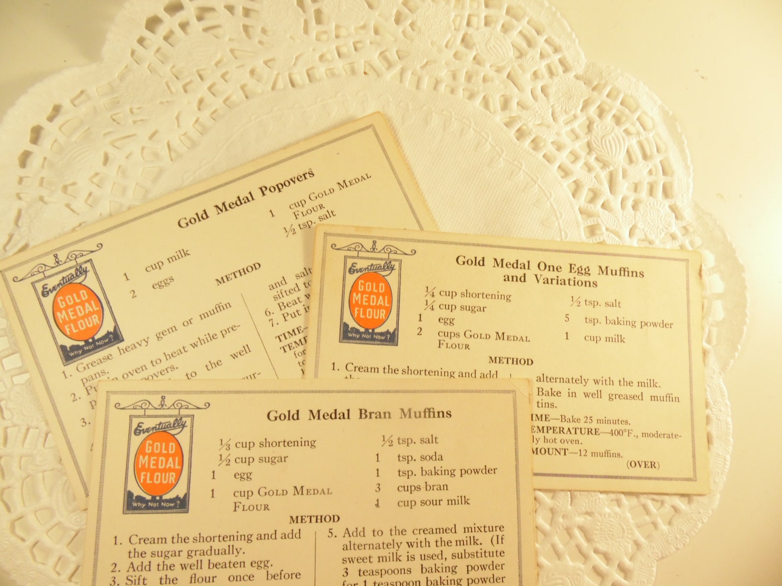 Vintage Recipes In Recipe Box Gold Medal Flour Recipes Etsy