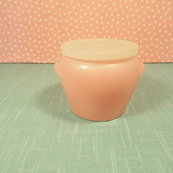 Vintage Pink Glasbake Vanity Jar - Vintage 1950s Bathroom Decor