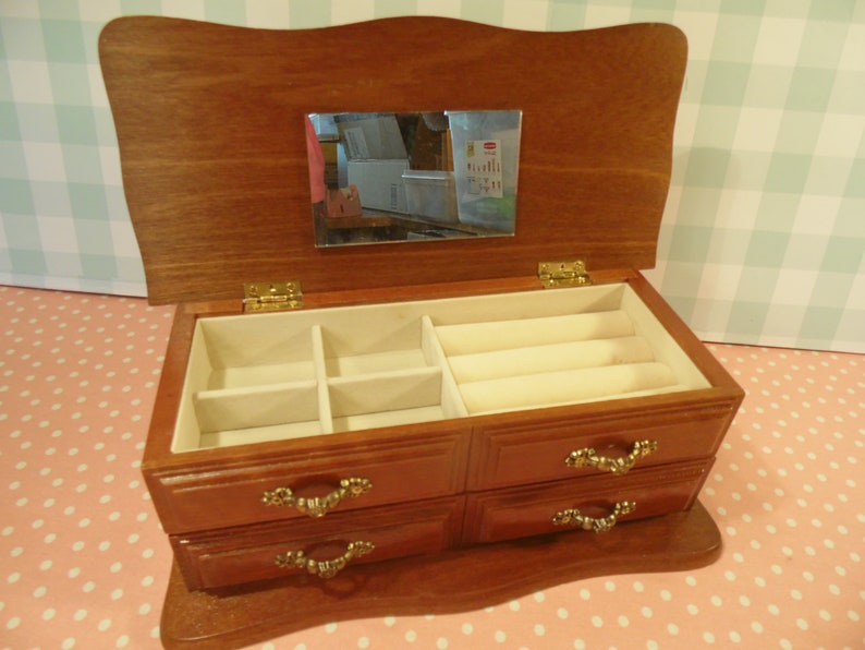 Vintage Sears Jewelry Box Wood Made In Taiwan Etsy