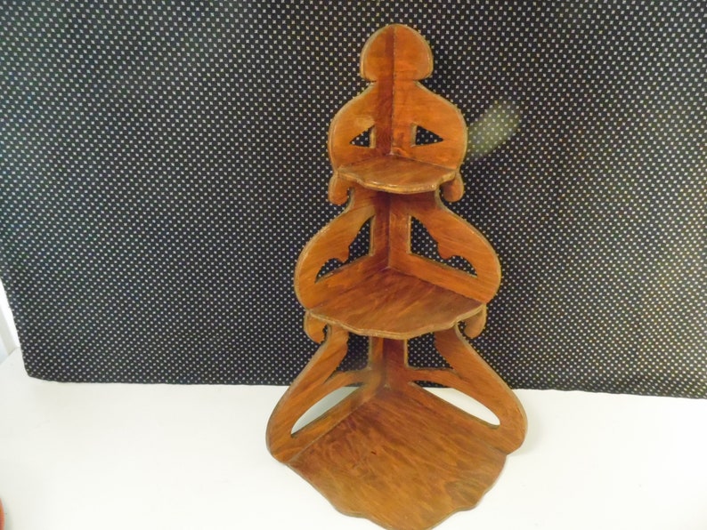 Vintage Wood Curio 3 Tier Shelf