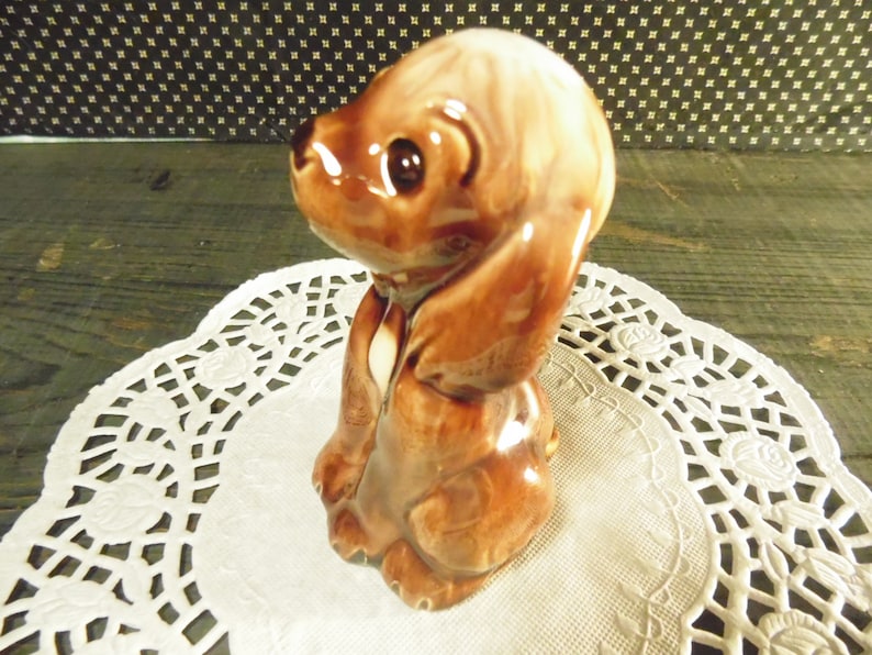 Small Glazed Pottery Dog Lichten Ware
