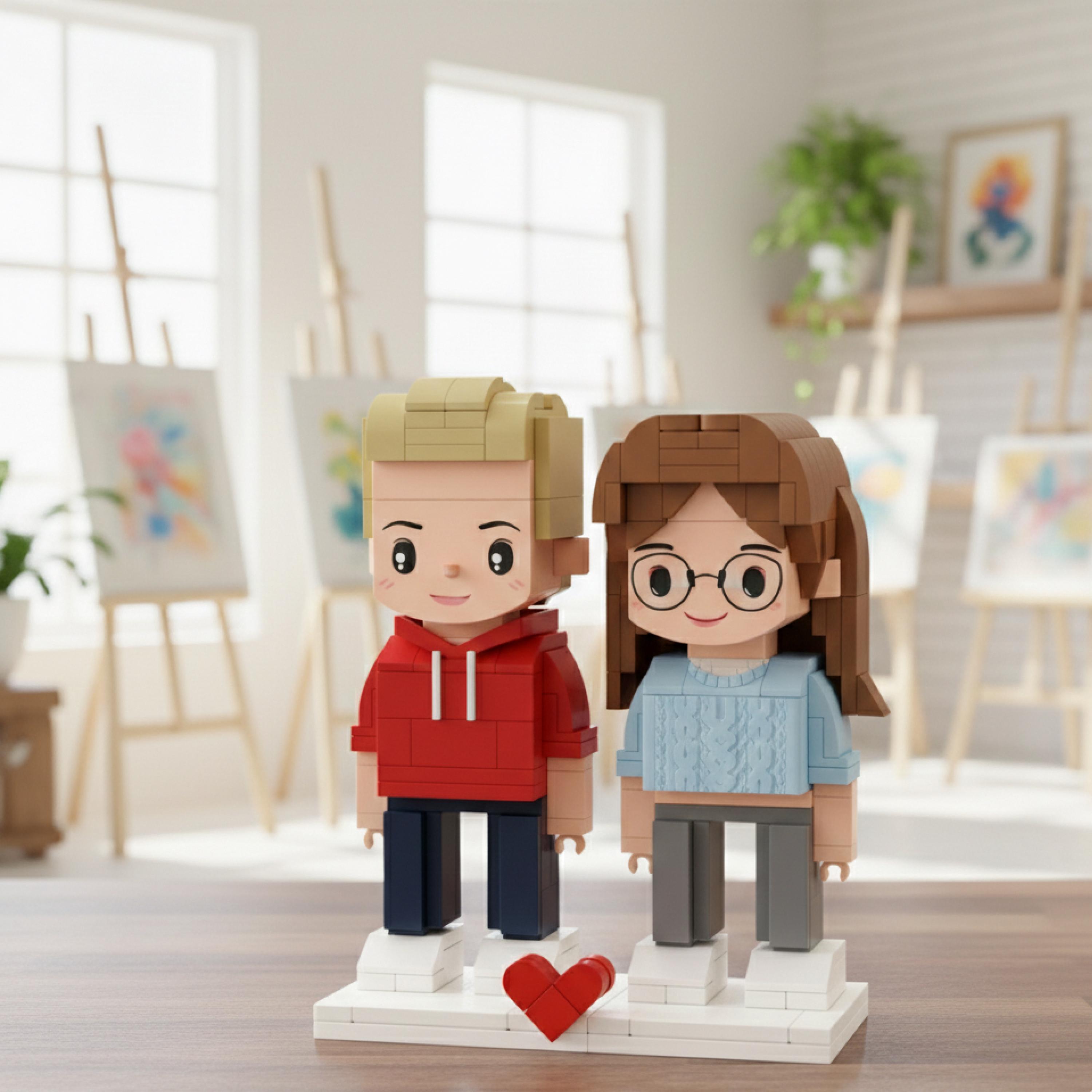 Couple Brick Figures , Personalized Building Block Gift, Custom Brick ...