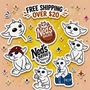 Cute Ned's Bayou Stickers | Matte Decal | Twenty One Pilots Inspired | Vinyl Laptop  | Water Bottle | Journal | Phone | Gift For Fans