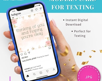 Digital Sympathy Card Thinking You Message Support Virtual Greeting Downloadable Wellness Wishes Digital Care Note Floral Design Peach