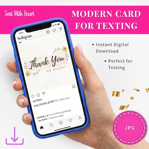 Tarjeta de agradecimiento digital con texto, descarga instantánea, nota de felicitación, mensaje de agradecimiento, agradecimiento a la anfitriona de la boda, despedida de soltera, baby shower.