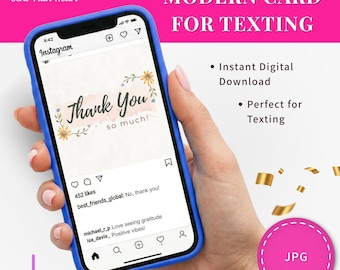 Digital Thank You Card Textable Instant Download Greeting Note Appreciation Message Wedding Hostess Acknowledgment Bridal Shower Baby