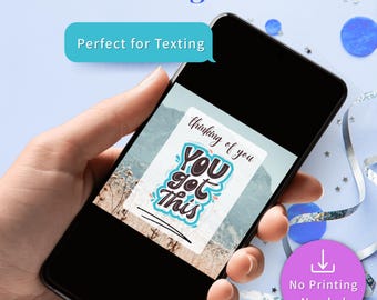 Digital Greeting Card Instant Download Ecard Textable Encouragement Message Text Support Thinking You Got This Motivational Beach Themed