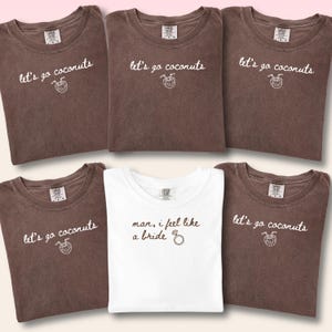 Lets Go Coconuts Bachelorette Shirts, Beach Bach Party Tees, Tropical Bridesmaid Shirts, Coastal Bride Squad Outfit, Custom Girls Trip Tee