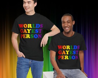 World's Gayest Person Rainbow Tee & Apparel