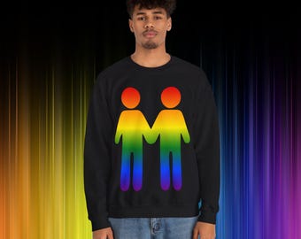 Gay Couple Rainbow Sweater, LGBTQ, Pride