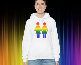 Rainbow Lesbian Couple Hoodie | Pride LGBTQ Matching Design