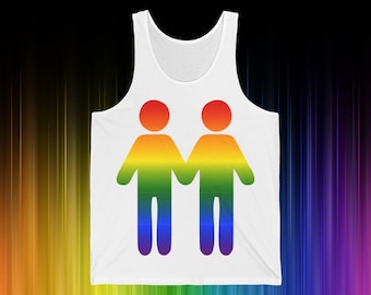 Stick Men LGBTQ Tank Top | Rainbow Silhouette Pride LGBT
