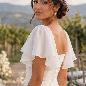 Detachable Chiffon Sleeves, Bridal Sleeves, Wedding Dress Sleeves, Removable Arm Cover, Soft Cape Sleeves, Removable Arm Cover
